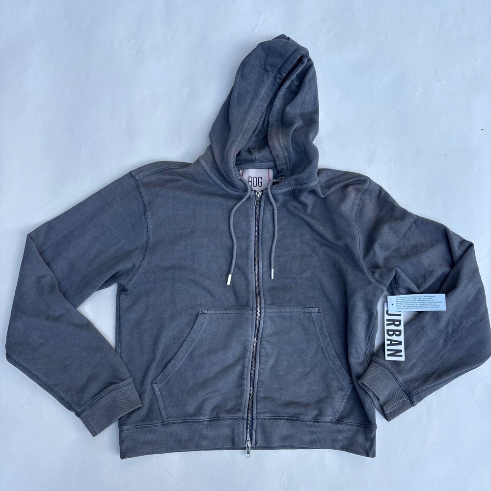 BDG Urban Outfitters Mens Acid Wash Full Zip Hoodie Sweatshirt Medium NEW